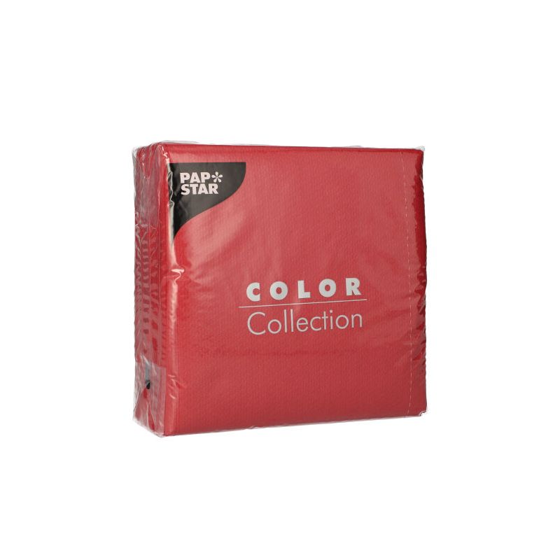 A sealed package of PAPSTAR 100 napkins, 1-ply 1/4-fold, 33 x 33 cm from PAPSTAR GmbH, depicted on a plain white background with the label and product information in white and black text.