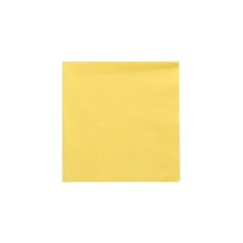 A single yellow 1-ply PAPSTAR napkin (33 x 33 cm, FSC-certified) from PAPSTAR GmbH stands centered on a white background.