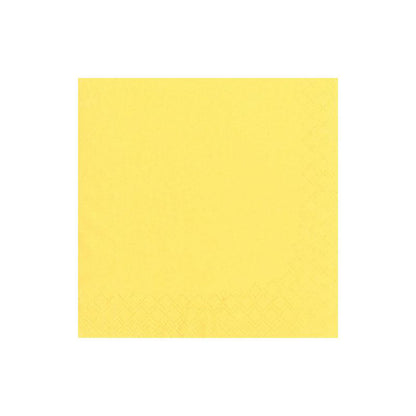 A solid yellow PAPSTAR 250 napkins, 3-ply 1/4-fold paper napkin from PAPSTAR GmbH with a subtly embossed diamond pattern, centered on a white background.