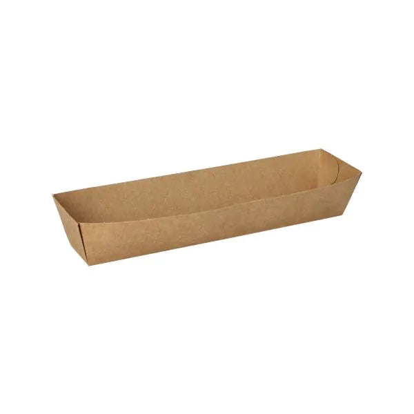 Die PAPSTAR GmbH 50 Snacktrays, Pappe "pure" - braun sind rechteckige Speiseschalen mit abgeschrägten Seiten, hergestellt aus umweltfreundlichem Karton - perfekt als nachhaltiges Einweggeschirr oder umweltfreundliche Snacktrays für bewusste Veranstaltungen.