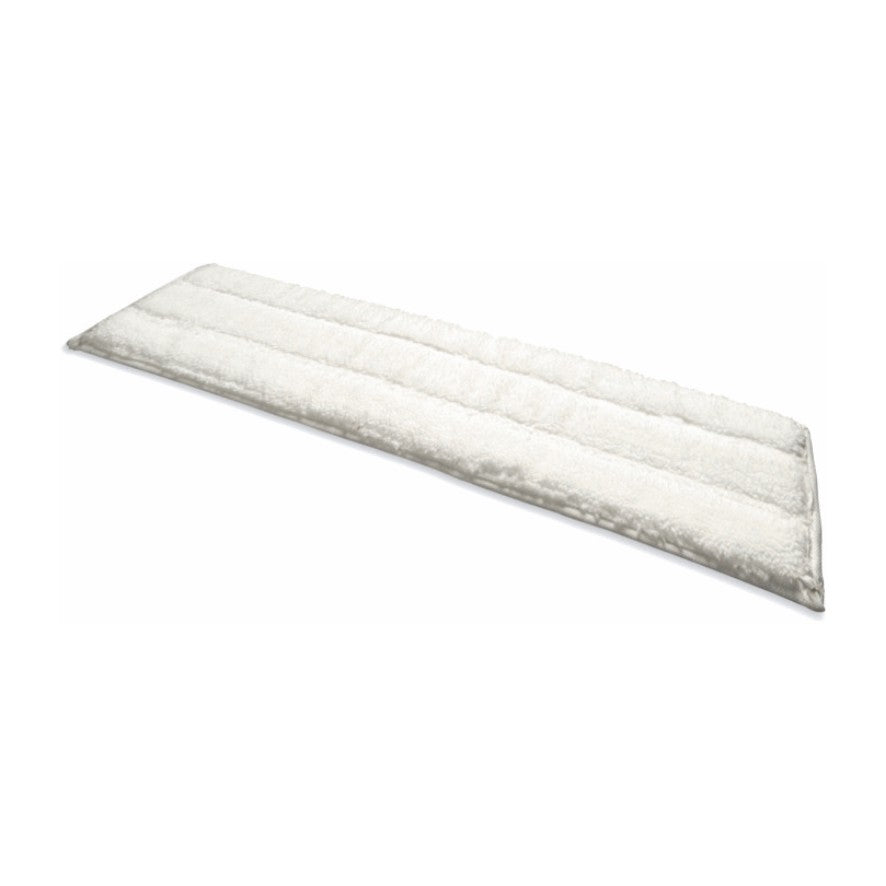 Der Arcora ultra original-klett moppbezug 60 cm nan von Arcora International GmbH ist ein rechteckiges weißes Mikrofaserkissen mit abgesteppten, gepolsterten Abschnitten, abgebildet auf einem einfarbig weißen Hintergrund. Verkauft in einer Packung (Karton).