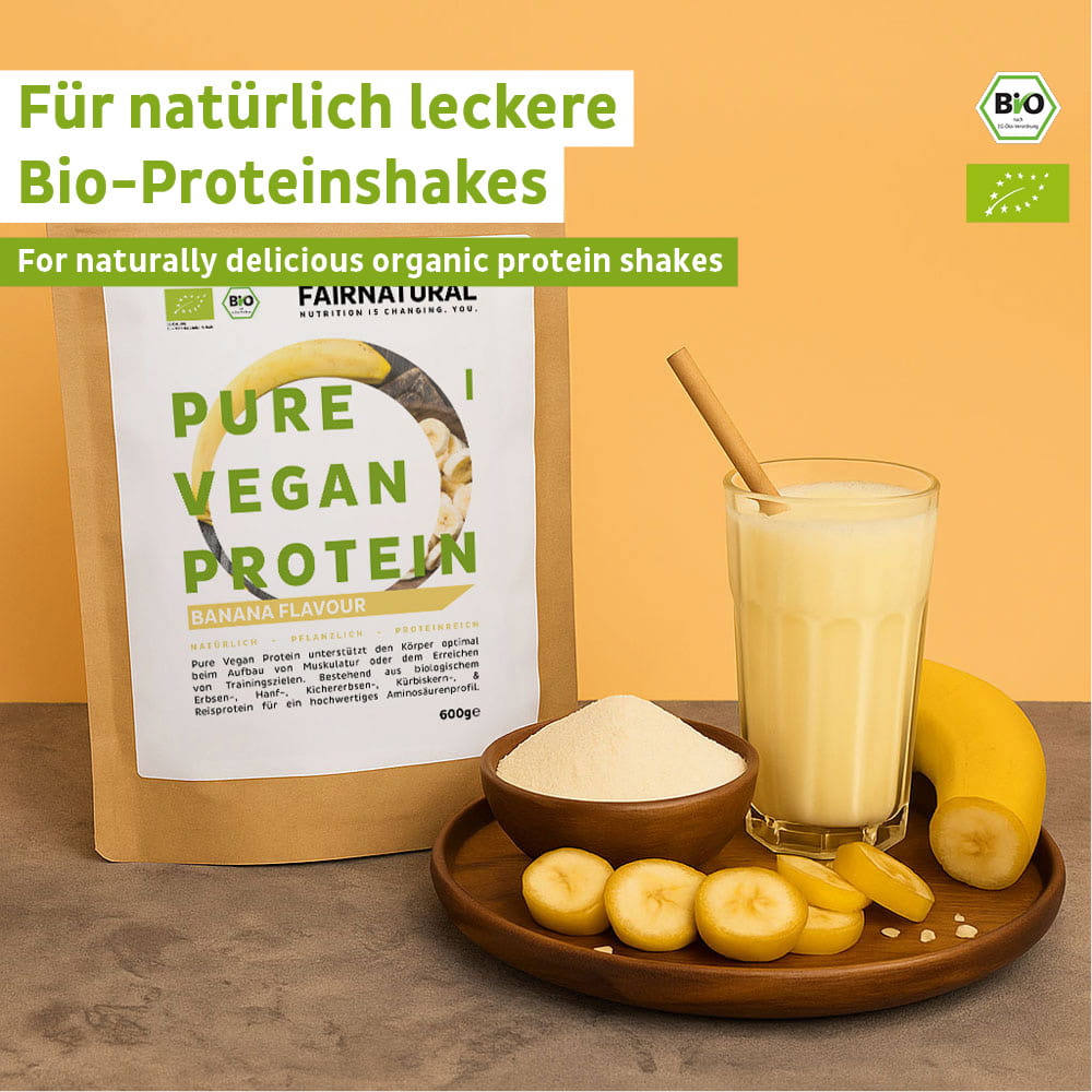 Organic vegan protein powder banana without soy