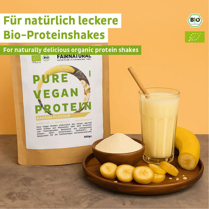 Organic vegan protein powder banana without soy