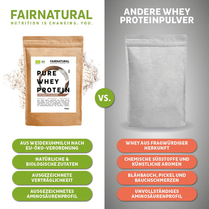 Organic whey protein powder coconut