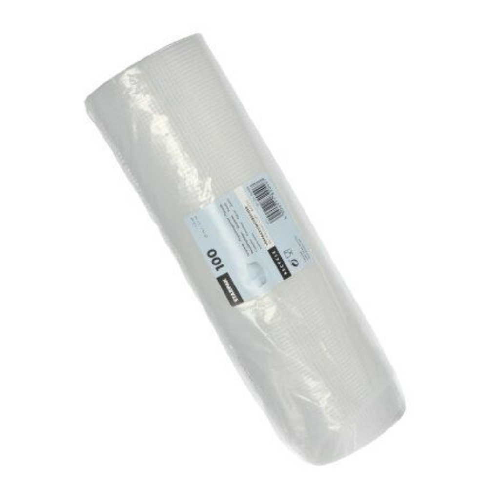Ein in klarem Kunststoff verpackter Stapel von 100 Starpak Verpackungsbechern PP rund transparent (125 ml) mit einem Starpak-Produktetikett, dargestellt vor einem einfarbig weißen Hintergrund.