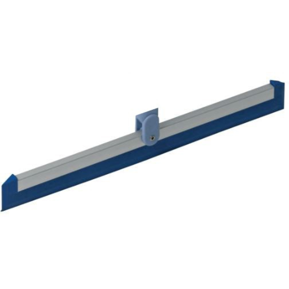 A Vileda Professional 35 cm replacement squeegee blade, presented against a simple white background, features a blue-gray design with a metal handle holder and a long, straight rubber blade made of hygienically washable materials for effective surface cleaning.