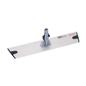 The Vileda GmbH Professional Express Pro Mop Holder - 40 cm | Pack (1 piece) includes a flat mop head with a light gray rectangular base and a central hinged attachment, ideal for professional cleaning. Its ergonomic trapezoidal design is enhanced by slightly raised edges and small dark gray pads at each corner.