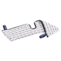 The Vileda Professional Swep Duo HygienePlus Mop from Vileda GmbH is a white-black structured cleaning pad in a rectangular shape with a notch and two blue tear-off tabs, ensuring optimal performance and effective cleaning results with every use.