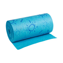 A roll of the Vileda Quick 'n' Dry product measuring 25 cm x 10 m, made from blue foam with sun motifs and the word "Summer," is perfect for anyone who values quick drying. This offer from Vileda GmbH is ideal for people who appreciate highly absorbent materials and combines style with functionality.