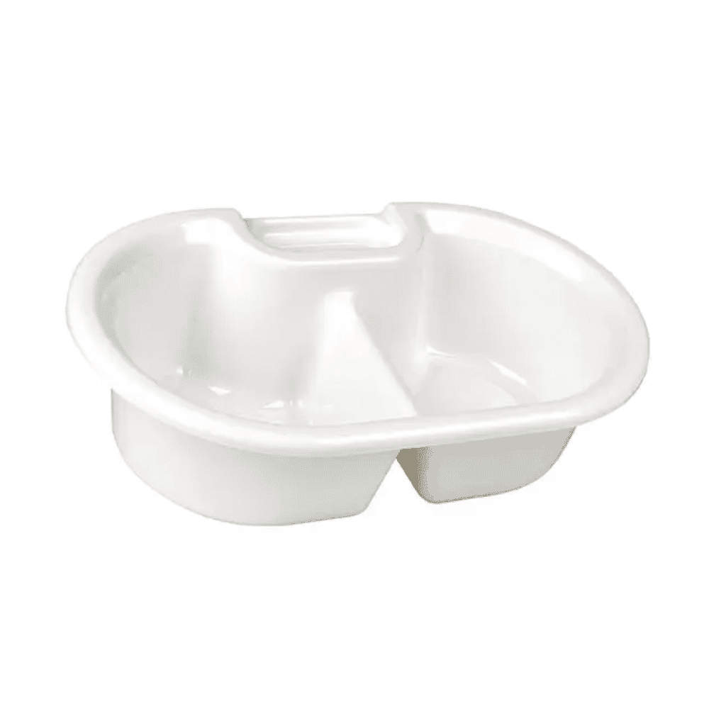 The washbasin with soap dish from Servoprax GmbH, measuring 40 x 25 x 11 cm, is a white double sink made of plastic with a central handle, ideal for washing or organizing with the added convenience of a soap dish.