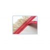 A close-up of a red brush with light bristles on a white surface, perfect for floor cleaning and in combination with the Arcora Flat Press Mop Special Box Mop Fpm-Erh with Cover Sheet by Arcora International GmbH, 100-piece carton.