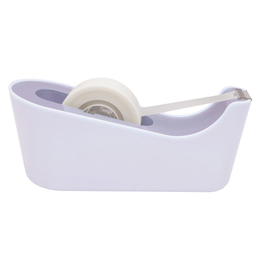 Der Scotch™ Klebeband-Abroller C18 mit Scotch® Magic™ Unsichtbares Klebeband (19 mm x 33 m) von 3M Deutschland GmbH ist ein weißer Klebebandabroller aus Kunststoff mit einem gezackten Metallschneider, abgebildet auf einem schlichten weißen Hintergrund.