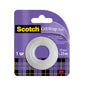 A 3M Deutschland GmbH Scotch® gift satin tape refill pack, 1 roll (19 mm x 25 m), in purple-black checkered design with information in English, French, and German - perfect for gift wrapping.