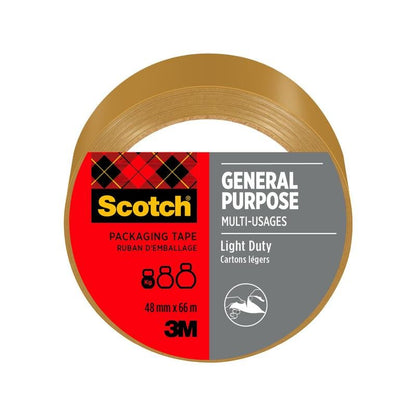A roll of 3M Deutschland GmbH Scotch® all-purpose tape, 48 mm x 66 m, with a red-gray label for general purposes and light use up to 8 kg; the 3M logo is visible.