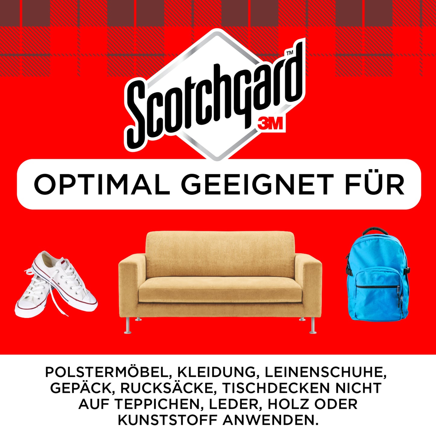 The Scotchgard™ Textile Protector Spray from 3M optimally protects sneakers, sofas, and backpacks from dirt and stains - ideal for textiles, not recommended for leather or vinyl. 400 ml can, FR/DE/IT.