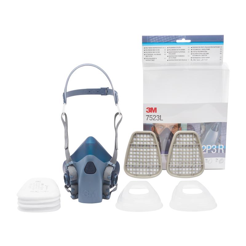 3M™ Respiratory Protection Half Mask Set, A2P3 R Filter, Large Mask 7523L | Carton (1 set)