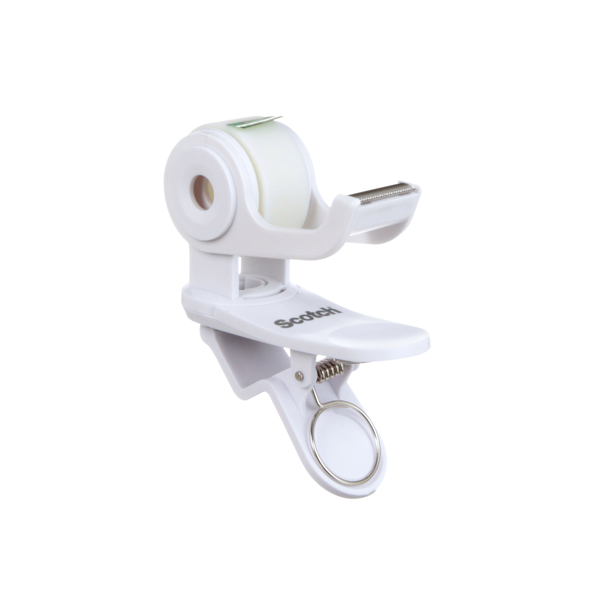 Der Scotch™ Clip & Twist Klebeband-Abroller C19 von 3M Deutschland GmbH verfügt über einen federbelasteten Clip, einen Metall-Schlüsselring, eine gezahnte Schneidekante und wird mit einer Rolle Scotch® Magic™ Unsichtbares Klebeband (19mm × 8,89m) geliefert.