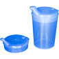 NITRAS sippy cup set, polypropylene, blue, 3 pieces, 1 cup capacity 250 ml, 1 lid opening 12x10 mm, 1 lid opening 4x4 mm, box of 50 sets | Carton (1 pack)