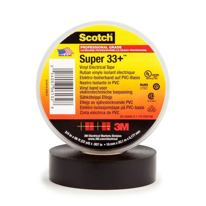 3M™ Scotch® Super 33+ Electrical Insulation Tape Black