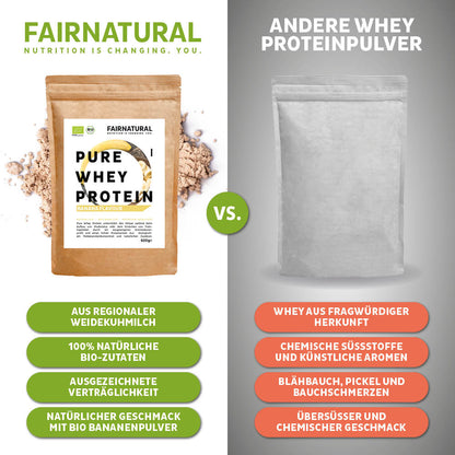 Organic whey protein powder banana