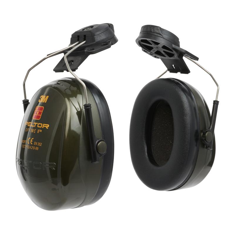 3M™ PELTOR™ Optime™ II ear muffs, green, helmet mount, H520P3E-410-GQ | Pack (1 piece)